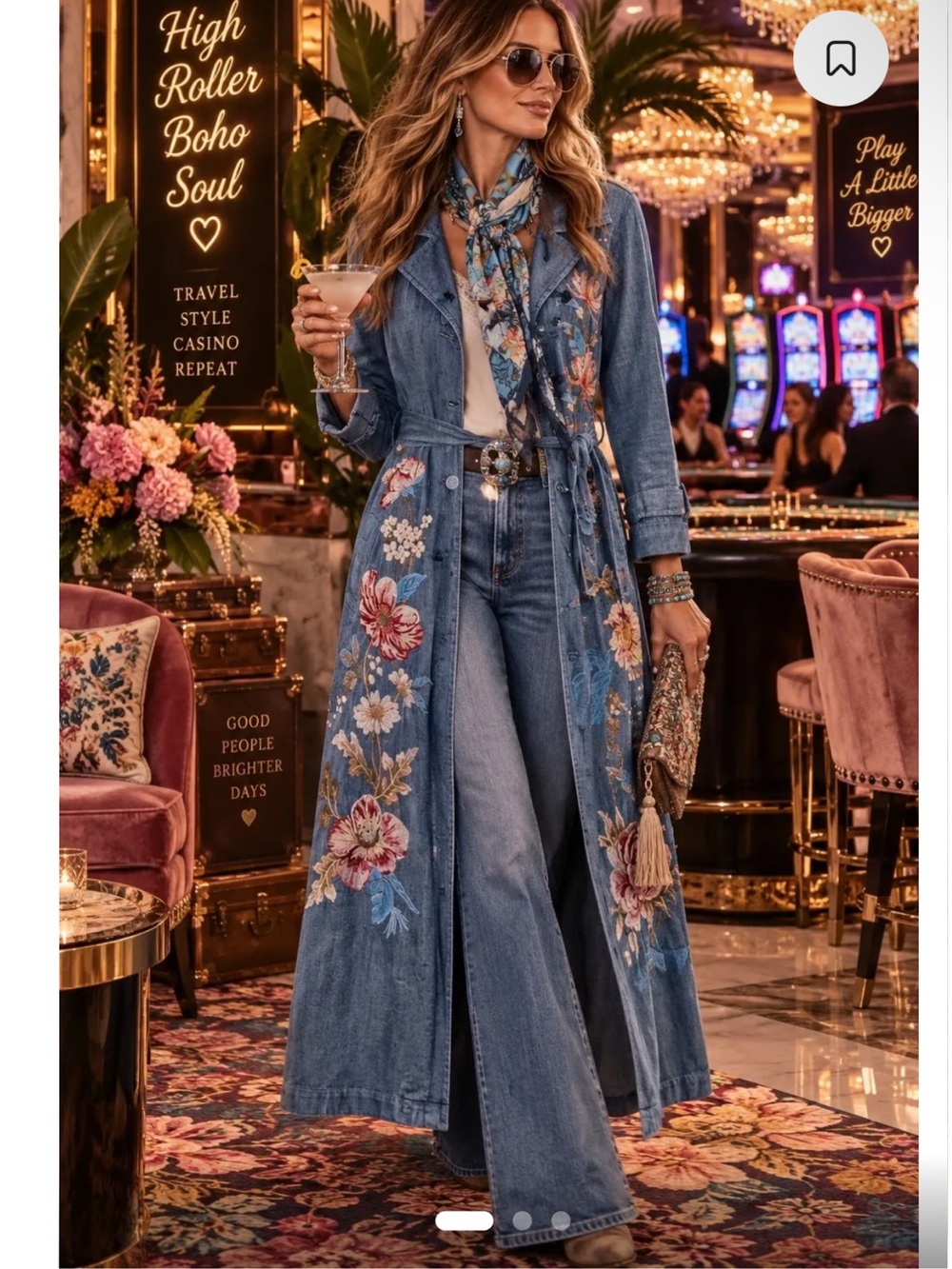 Johnny Was Embroidered Maxi Trench Coat